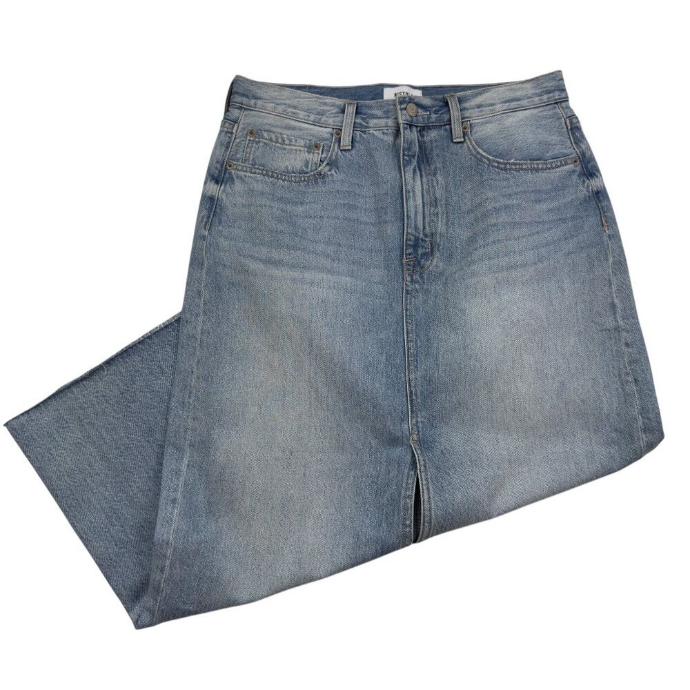 PISTOLA-Alice-High-Rise-Midi-Denim-Skirt-in-Brookly Women's Size 31/12